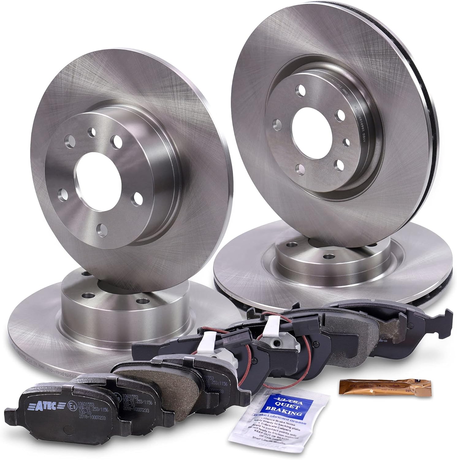 ATEC Germany Kit de freinage incluant disques de frein avant Ø 284 mm ventilés + arrière Ø 251 mm pleins + plaquettes de frein avant arrière Compatible avec ALFA ROMEO 147 (937 )