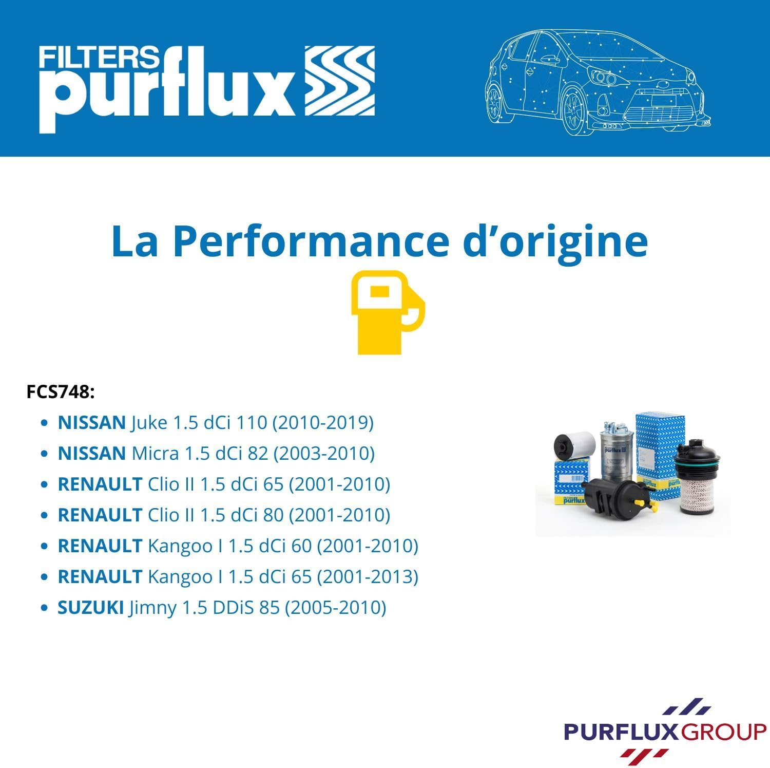 FCS748 - Filtre à Carburant Diesel - Module Filtrant à Gazole pour Voiture - Haute Performance et Protection du Moteur