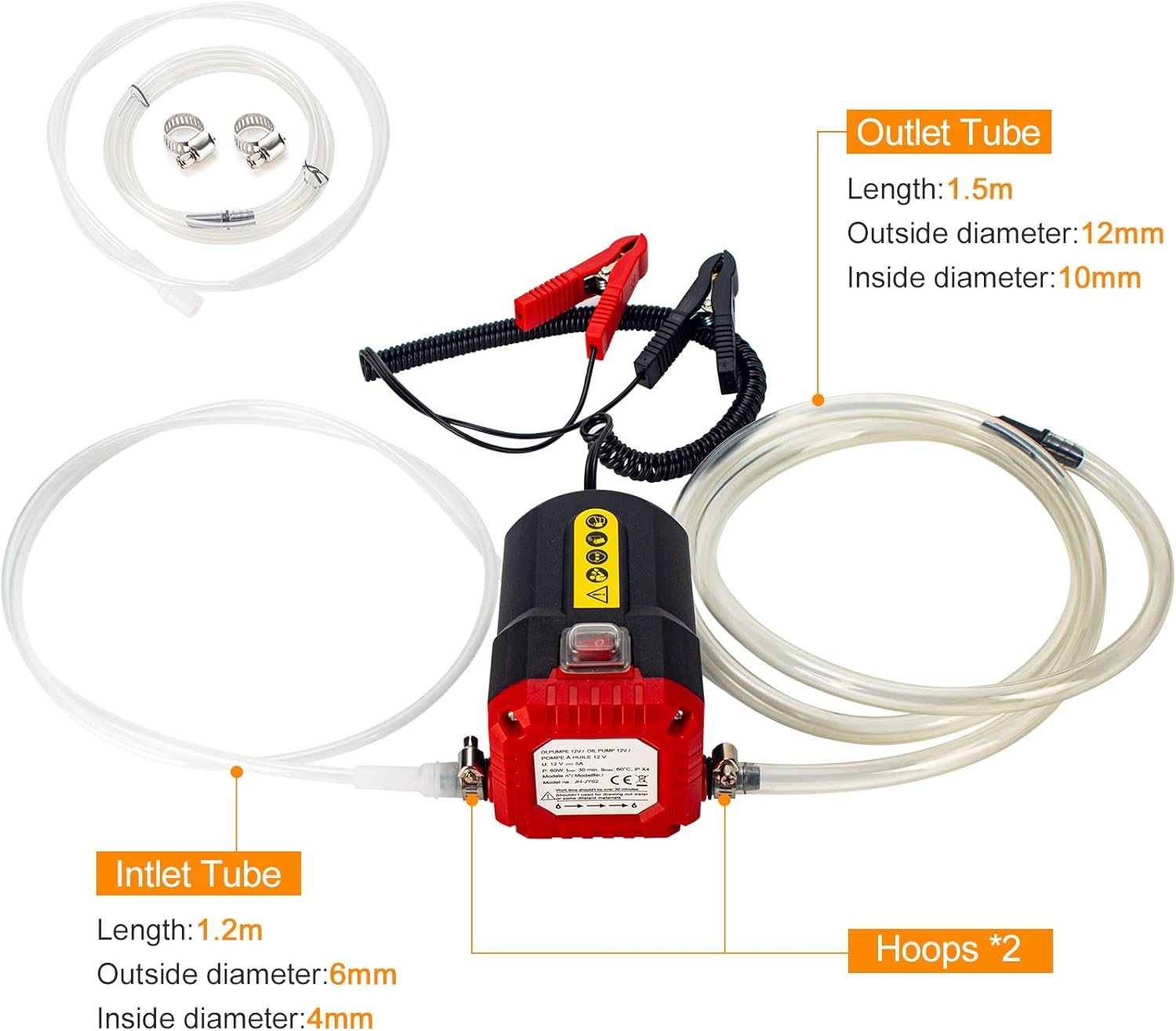 12V 60W Pompe à Huile Diesel, Pompe Electrique Vidange Huile Moteur