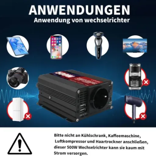 Test LVYUAN Convertisseur 12V 220V 500W : pratique pour le camping, mais pas pour tout