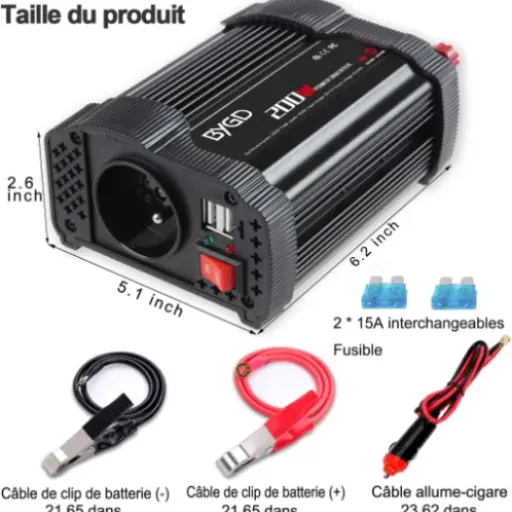 Test BYGD P200 : le petit convertisseur 12V 220V qui fait le job pour la voiture et le camping
