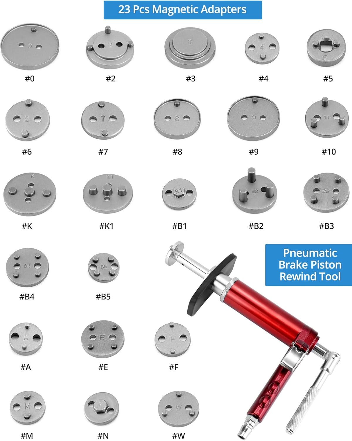 QWORK® Kit de réinitialisation du Piston de Frein pneumatique 24 pièces, avec étui, adaptéà la Plupart des Voitures