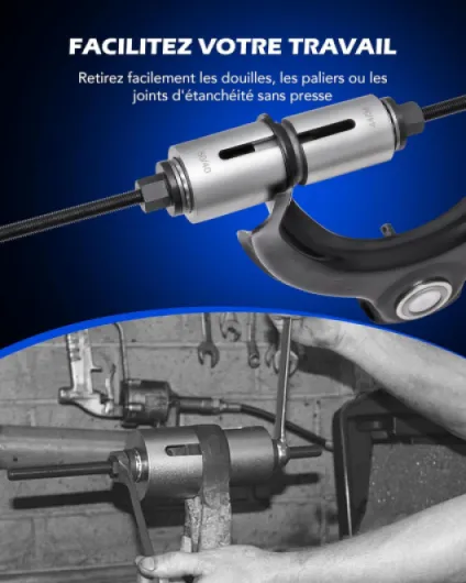 27 PCS Extracteur de Roulements de Roue Arrache Roulement pour Véhicules à Moteur LCV HGV, Kit de Montage et Démontage de Roulements de Roulement Universel 5 Broches de Traction Bleu