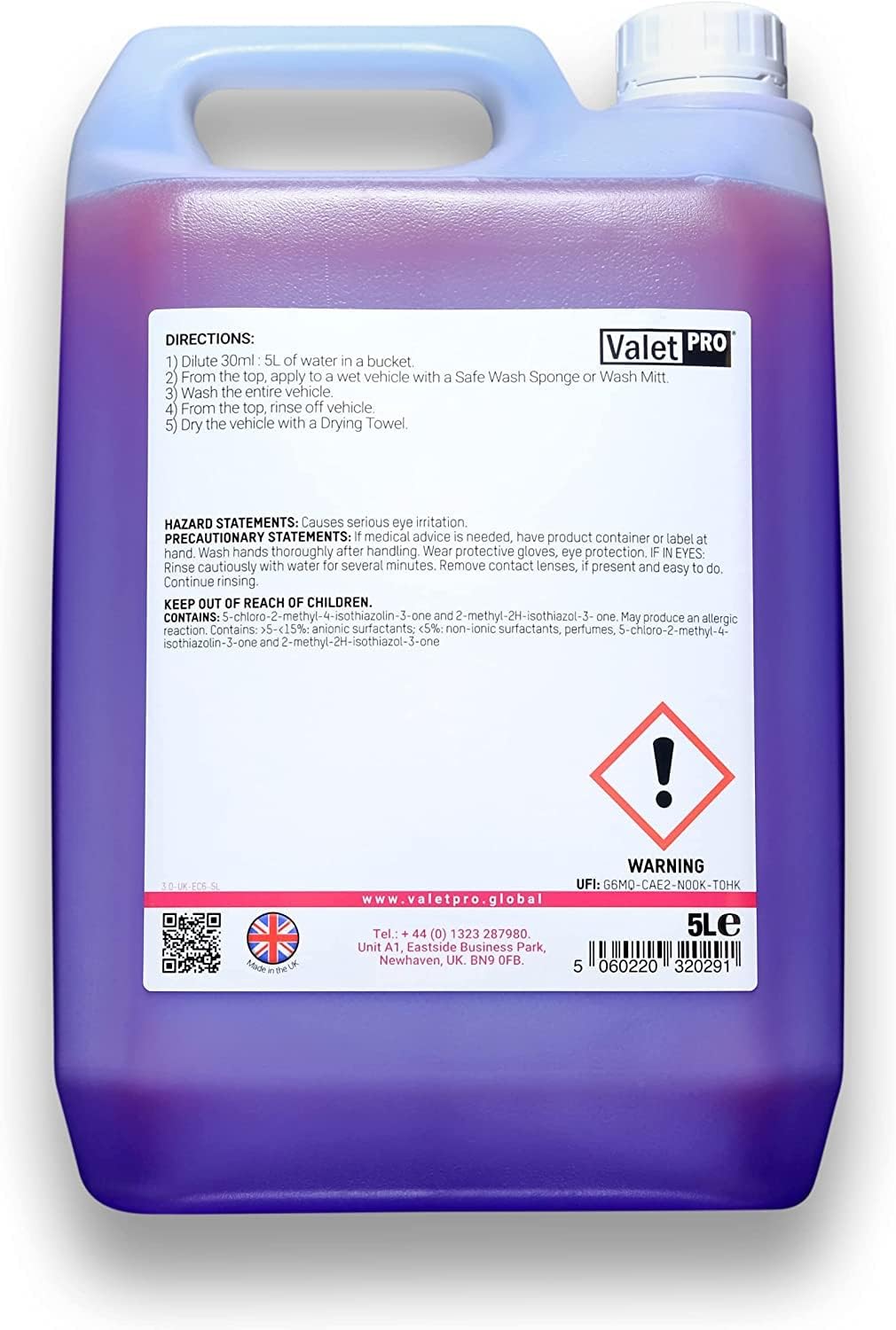 Valet PRO Bidon de shampooing concentré pour voiture 5 l