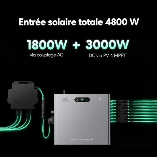 AB3000L Batterie d'extension – Pour Systèmes de Stockage SolarFlow 2400 Pro / 2400 AC+, Extensible par Empilage Jusqu'à 16,8 kWh, IP65, avec Système d'extinction d'Incendie à Aérosol