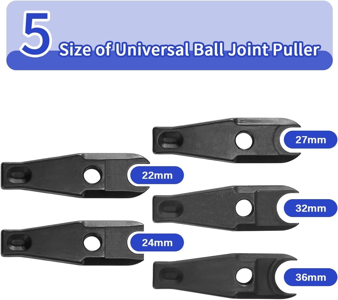 JAOGAUS Extracteur Universel de Rotule, Kit de Séparateur de Rotule, Outil de Retrait des Extrémités de Biellette de Direction de Fusée d'essieu de Direction 22 mm 24 mm 27 mm 32 mm 36 mm