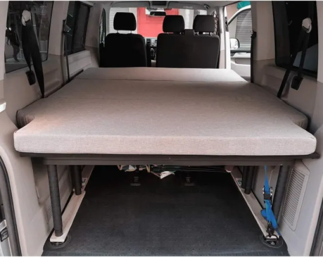 KFoam.ES Matelas Pliable Mousse Visco-élastique pour Volkswagen T4, T5, T6, T6.1 Multivan, California Beach, Caravelle, Transporter, Camping-Car, Camper Van 185x148x8cm