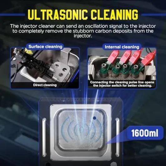 V209 Nettoyeur et testeur d'injecteur à ultrasons GDI EFI FSI Piezo 220 V 4 cylindres, 10 Fonctions, Nettoyage et vérification automatiques pour injecteur de Voiture et Moto