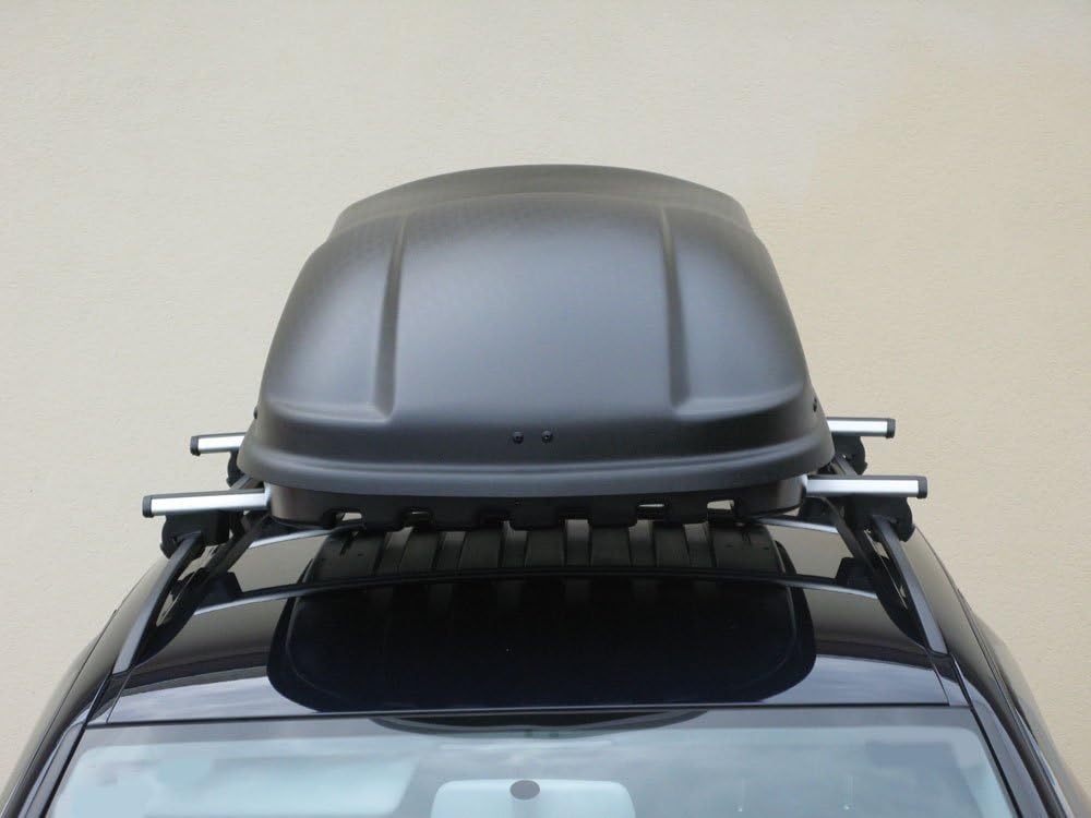 Coffre de Toit Marlin 480L Noir - Double Ouverture Latérale, Homologation TÜV-GS, Garantie 5 Ans - Serrures centralisées sur 3 Points avec clés de sécurité - Résistant aux Rayons UV Noir 480L