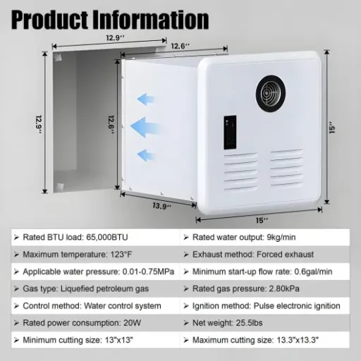 Test Chauffe-Eau instantané COAKUE 65 000 BTU : l’eau chaude sans attendre en camping-car, mais pas sans compromis