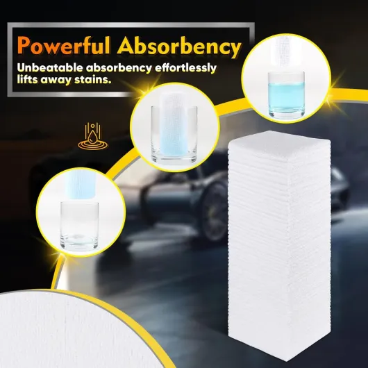 HOMEXCEL Lot de 100 Chiffons en Microfibre,Torchons Lavette Microfibre Ménage,Ultra-Doux, Haute Absorption, Idéal pour Cuisine, Voiture, vitres et Toute la Maison 30 x 30 CM, Blanc 100 Blanc