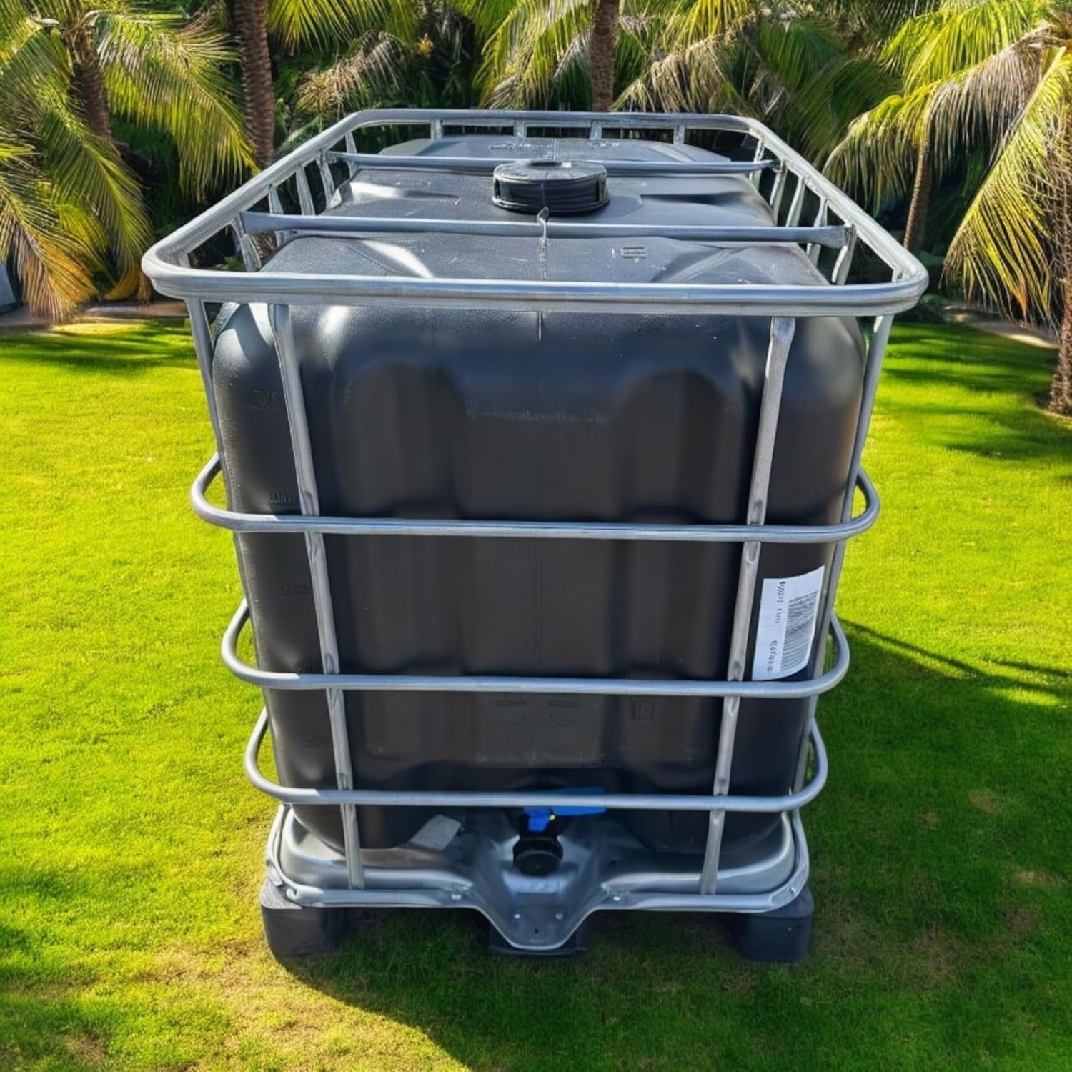 Cuve Citerne Récupérateur d’Eau de Pluie 600L - Poche Plastique Noire Neuve - Récupération d’Eau Anti-UV - Format Compact Passe par Une Porte de 80 cm !