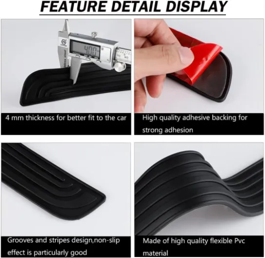 4 Pièces de Protection de seuil de Porte de Voiture, Protection Universelle, PVC Souple, Noir, Rugueux
