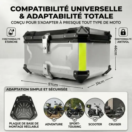 Test Ocorex Top Case Moto 80L : grosse capacité, mais des doutes sur la solidité et la finition