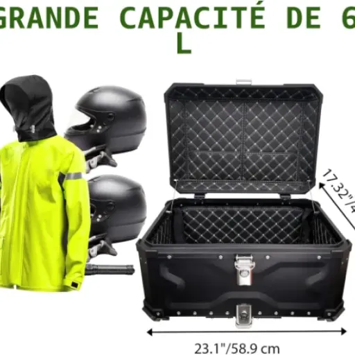 Test VOKKA Top Case Moto 65L : gros coffre alu pas cher qui fait le job