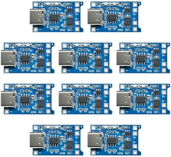 Hailege 10pcs Type-C USB 5V 1A 18650 Lithium Battery Charger Module Carte de Charge avec Double Fonctions de Protection