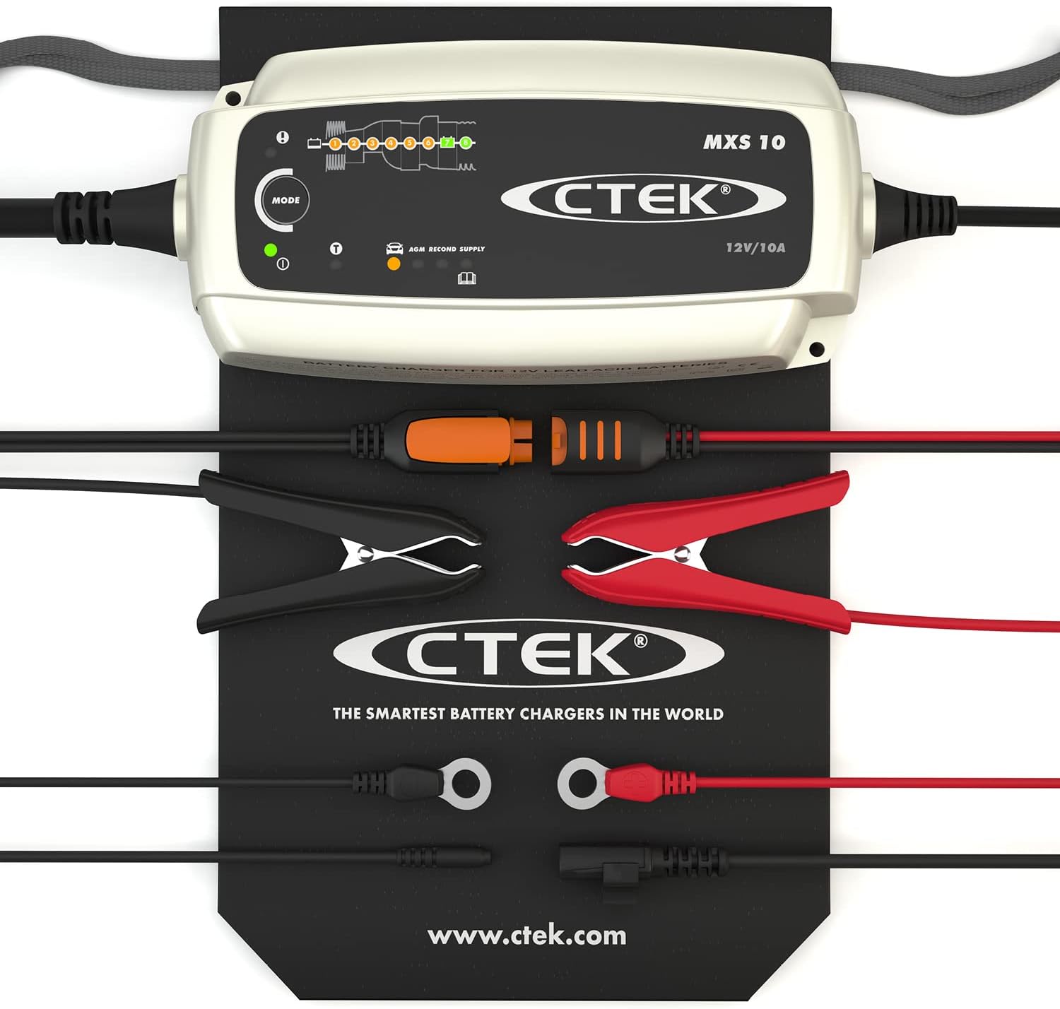 MXS 10 Chargeur de batterie entirement automatique (Charge, maintient et reconditionne les batteries auto, roulotte, camping-car) 12V, 10 Amp ? prise EU