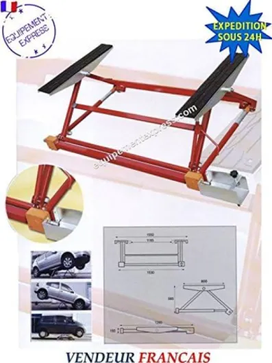 Pont élévateur, Mini Pont Mobile Basculant pour Levage Auto 1500 kg 1,5T