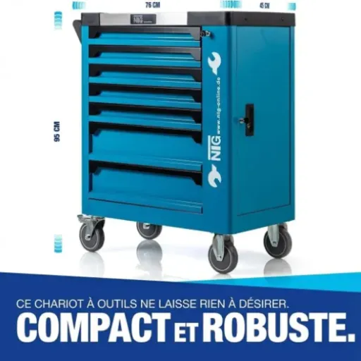 Test NTG Chariot à outils 7 tiroirs (252 pcs) : la servante complète pour bricoleur qui veut tout ranger d’un coup
