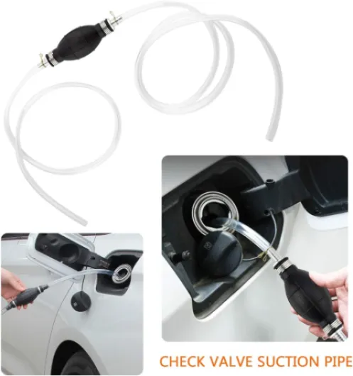 Pompe Transfert l'eau Manuelle Siphon Transfert Carburant Voiture portative pour solvant d'essence d'aqueduc Liquide Diesel, gaz avec Le Tuyau Total de 2M