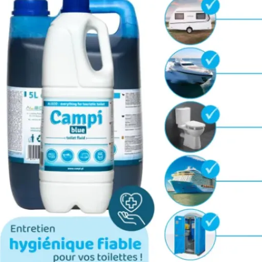 Test CAMPI Blue 5L : le liquide WC pas glamour mais efficace pour le camping-car