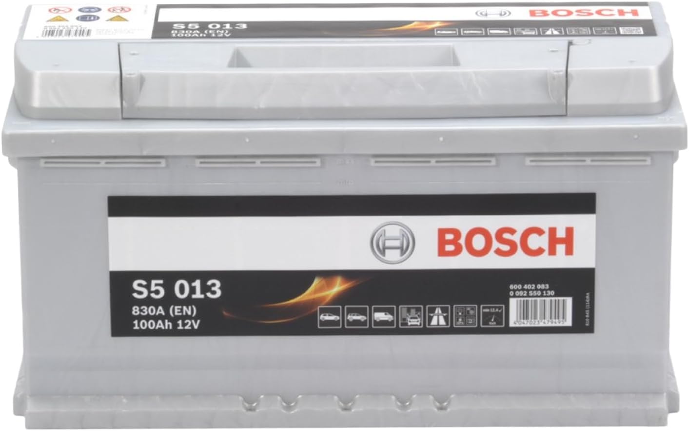 S5 013 Batterie Auto 100 A/h - 830 A - Batterie 12 V, Plomb-acide pour Véhicules sans Système Start/Stop et Exigeants en Énergie, (-) (+), 353 x 175 x 190 mm