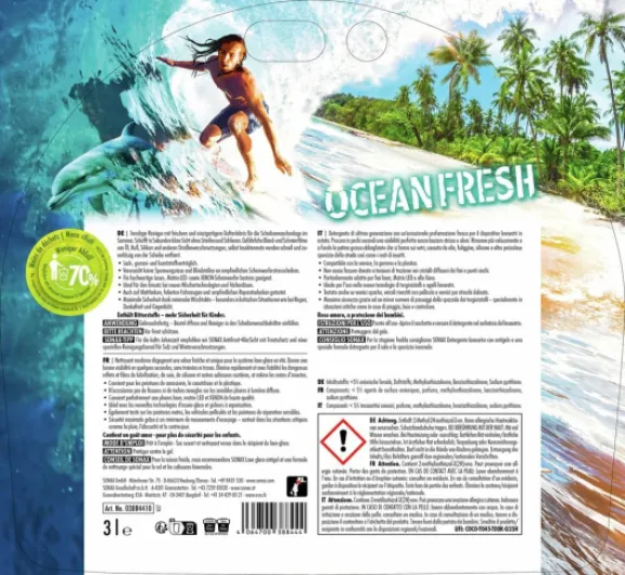 Lave-Glace prêt á l'emploi Ocean-Fresh (3 litres) - Nettoyant pour vitres d'été avec une expérience parfumée fraîche et unique Ocean-Fresh pour le lave-glace 3 l (Lot de 1)