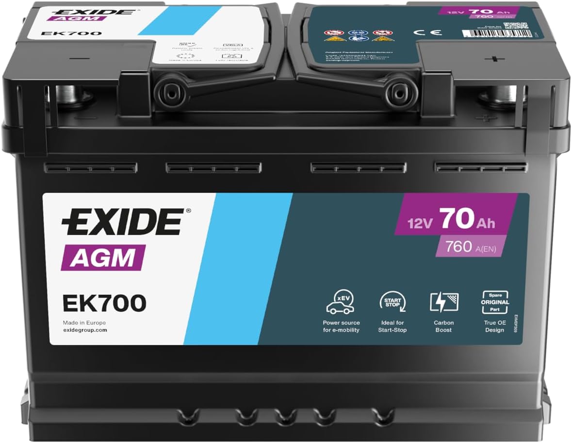 EXIDE AGM EK700 Batterie de Voiture 70Ah 760A Start Stop