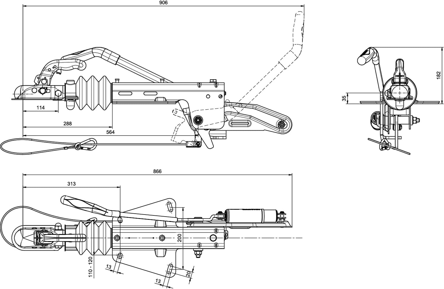 Knott Attelage en V pour remorque KF20 A 2000 kg