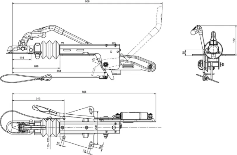 Knott Attelage en V pour remorque KF20 A 2000 kg